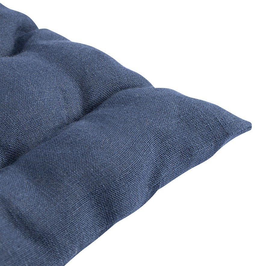Подушка на стул из стираного льна синего цвета из коллекции essential, 40х40x4 см (76799)