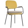 Стул с подлокотниками и контрастным кантом pea, велюр, желтый/бежевый (77104)