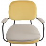 Стул с подлокотниками и контрастным кантом pea, велюр, желтый/бежевый (77104)
