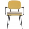 Стул с подлокотниками и контрастным кантом pea, велюр, желтый/бежевый (77104)
