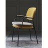 Стул с подлокотниками и контрастным кантом pea, велюр, желтый/бежевый (77104)