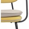 Стул с подлокотниками и контрастным кантом pea, велюр, желтый/бежевый (77104)