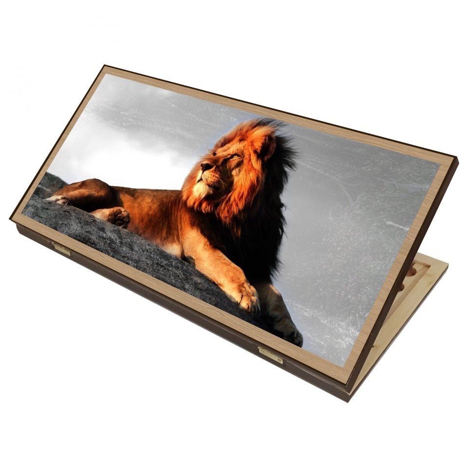 Нарды + Шашки Сирия Лев в Саванне большие (Россия, дерево, 60 см), Partida (64225)