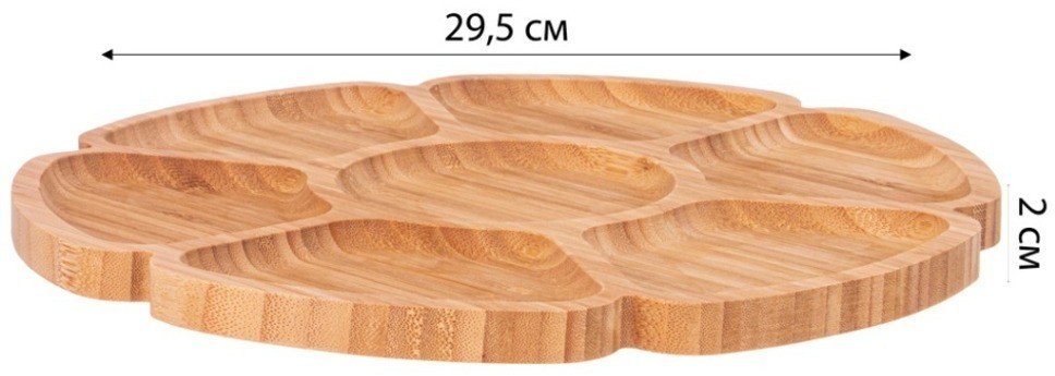 Менажница agness бамбук 30х30х1,6 см (897-113)