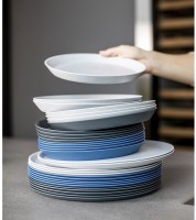 Тарелка connect, organic, D25,5 см, синяя (68395)