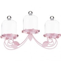 Подставка тройная декоративная &quot;розы&quot; 32*9*20 см розовая Baihui Rattan (158-271)