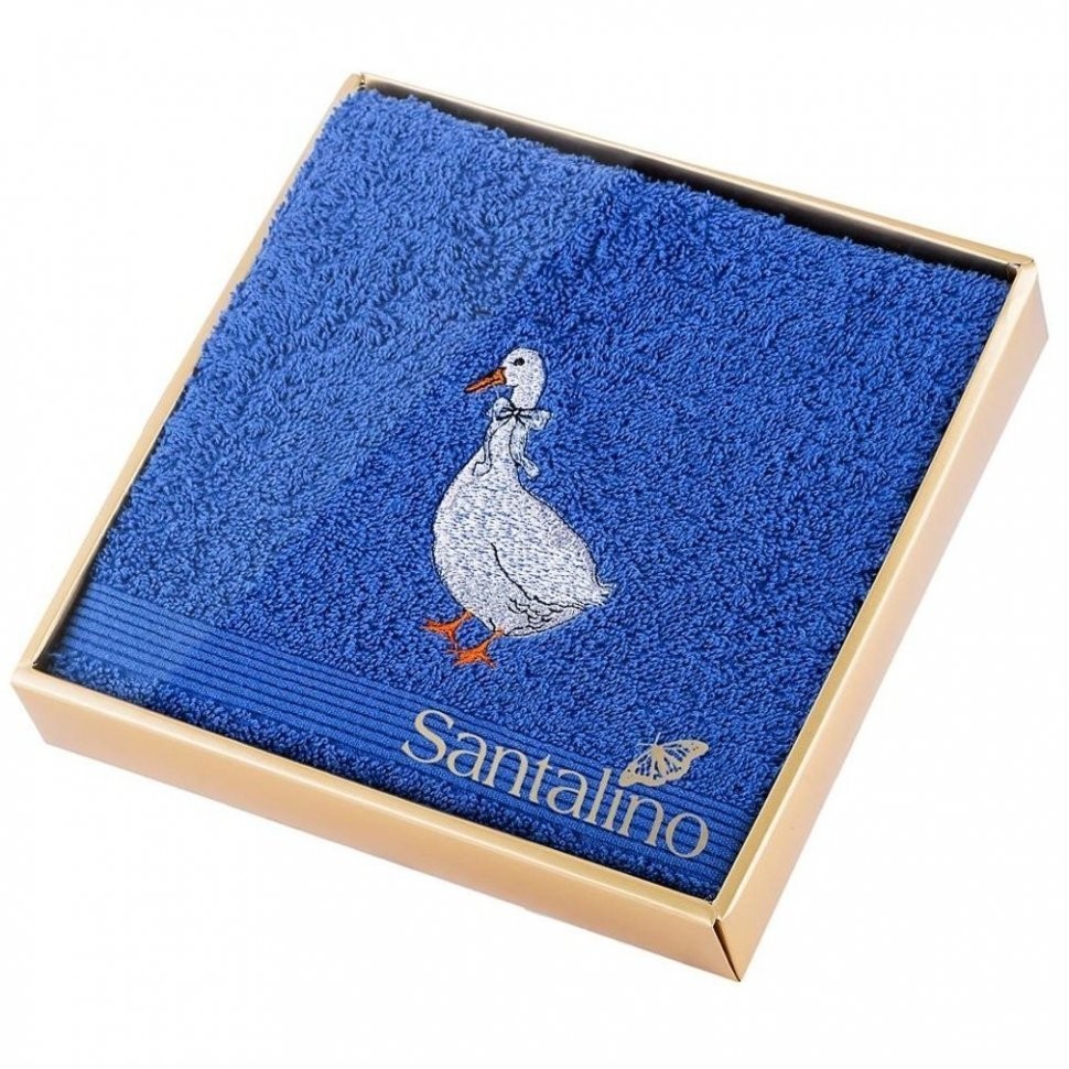 Полотенце махровое 40х70, "гусь"100%х\б, синий SANTALINO (850-330-72)