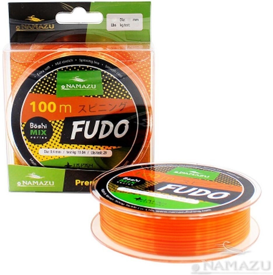 Леска Namazu Fudo, 100 м, 0,45 мм, до 15,04 кг, оранжево-желтая NF100-0,45 (71065)