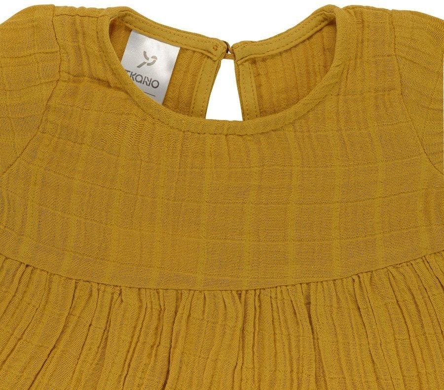 Платье с длинным рукавом из хлопкового муслина горчичного цвета из коллекции essential 3-4y (69605)
