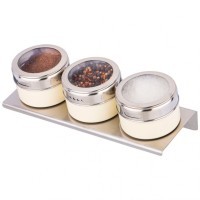 Набор для специй agness 4 пр. на магнитах, в т.ч. метал.подставка 20*6*5 см (912-040)