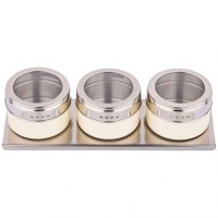 Набор для специй agness 4 пр. на магнитах, в т.ч. метал.подставка 20*6*5 см (912-040)