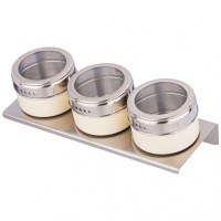 Набор для специй agness 4 пр. на магнитах, в т.ч. метал.подставка 20*6*5 см (912-040)