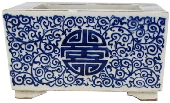 Кашпо RZKS09, фарфор, blue/white, ROOMERS FURNITURE