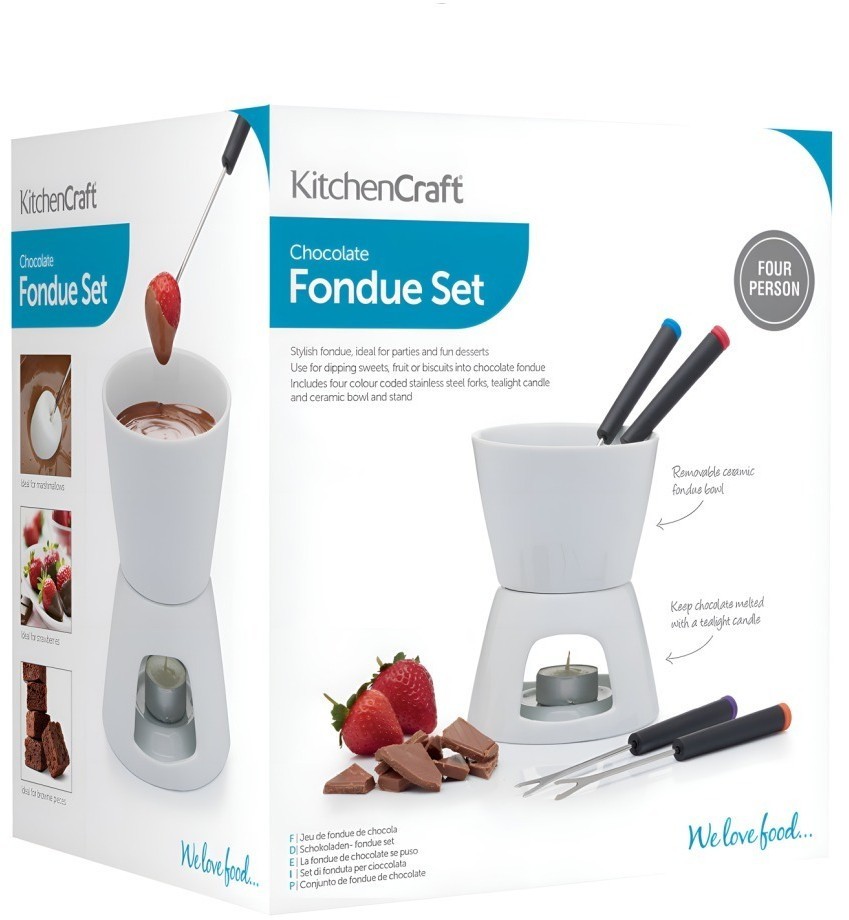 Набор для приготовления шоколадного фондю с 4 вилками KitchenCraft KC KCFONCHOC