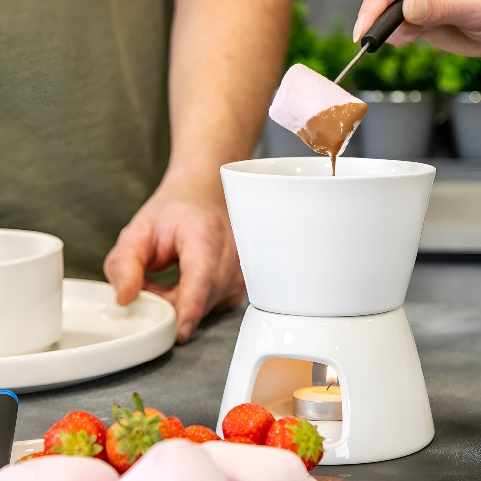 Набор для приготовления шоколадного фондю с 4 вилками KitchenCraft KC KCFONCHOC