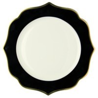 Тарелка LION005NE002200, 20 см, костяной фарфор, black, ivory, gold, LE COQ