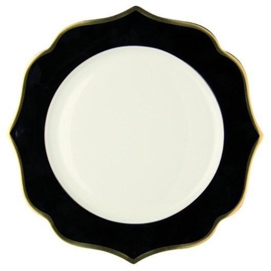 Тарелка LION005NE002200, 20 см, костяной фарфор, black, ivory, gold, LE COQ