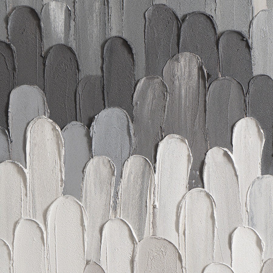 Панно декоративное с ручной росписью by feel, 140х70 см, черно-белое (76485)