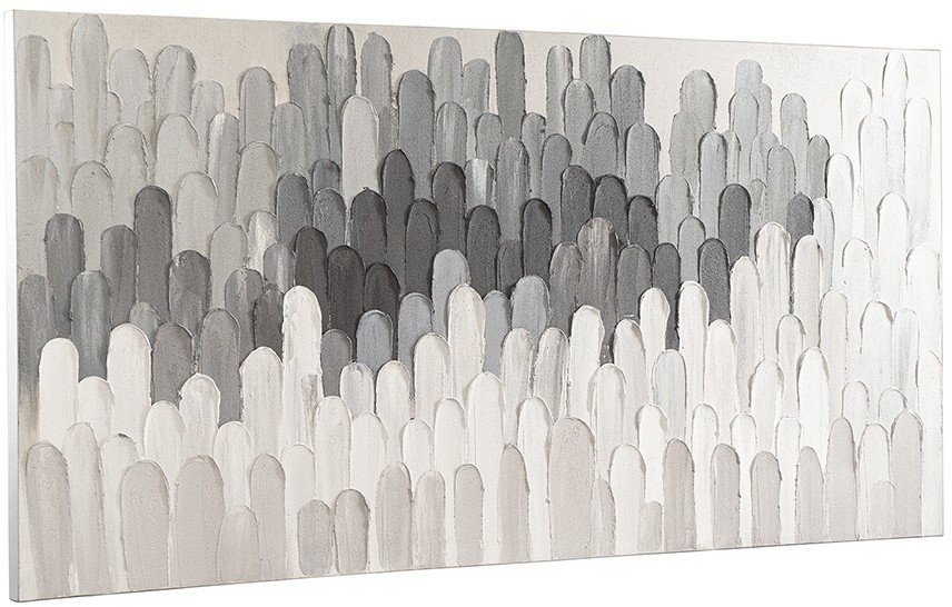 Панно декоративное с ручной росписью by feel, 140х70 см, черно-белое (76485)