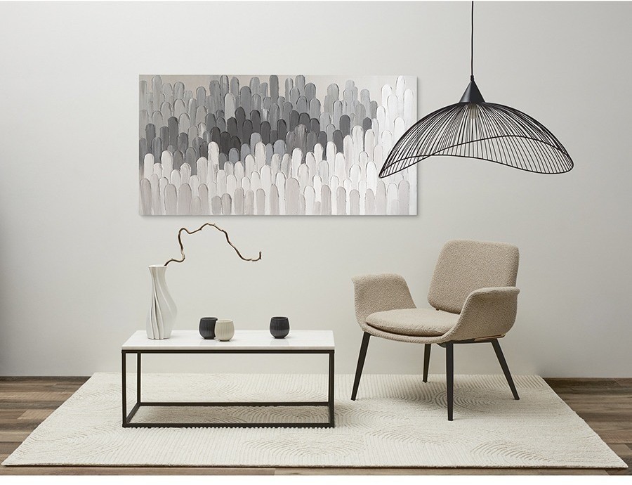 Панно декоративное с ручной росписью by feel, 140х70 см, черно-белое (76485)