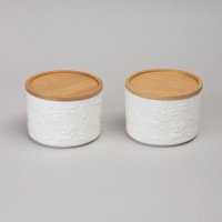 Набор банок lefard &quot;flowers story&quot; с дерев. крышкой 2 шт. 9*6,5 см 225 мл (474-245)