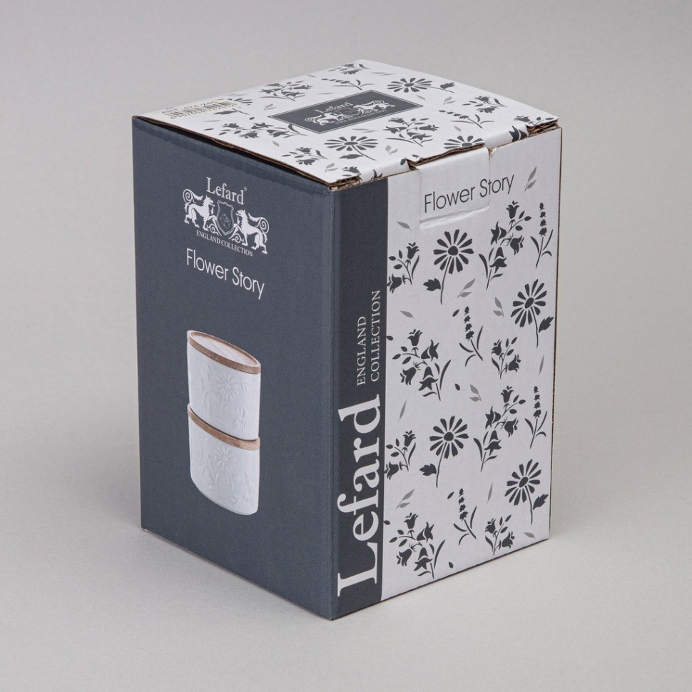 Набор банок lefard "flowers story" с дерев. крышкой 2 шт. 9*6,5 см 225 мл (474-245)