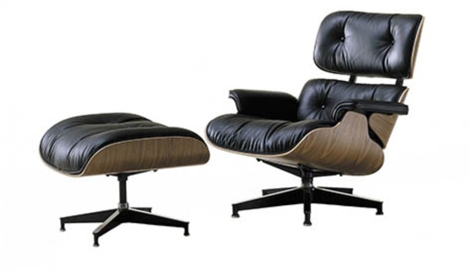 Пуф Eames Lounge EC-015/YM20371ash, металл, натуральная кожа, дерево, ash/black, ROOMERS FURNITURE