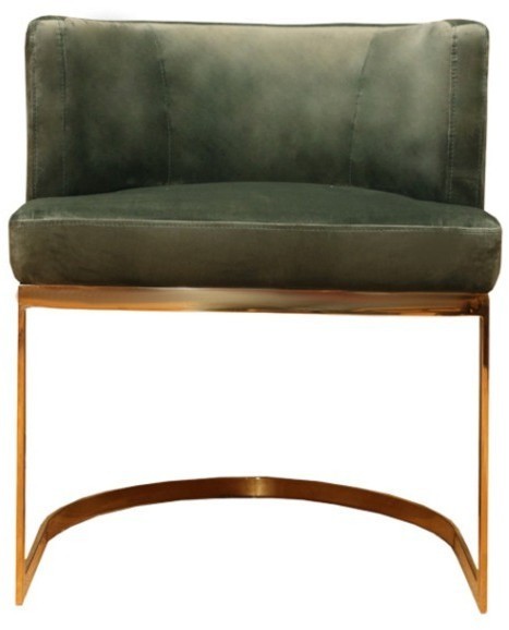 Полукресло Пимлико DC0258-1D/green AR108-41, Нержавеющая сталь, бархат, oliver green/gold, ROOMERS FURNITURE