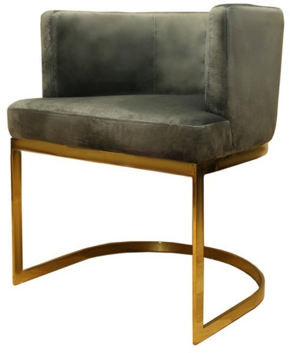 Полукресло Пимлико DC0258-1D/green AR108-41, Нержавеющая сталь, бархат, oliver green/gold, ROOMERS FURNITURE