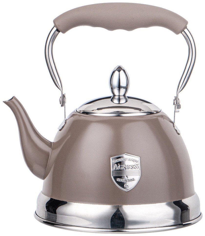 Чайник agness с фильтром, 1,0 л c индукцион. капсульным дном и складывающейся ручкой цвет: шоколад (937-875)