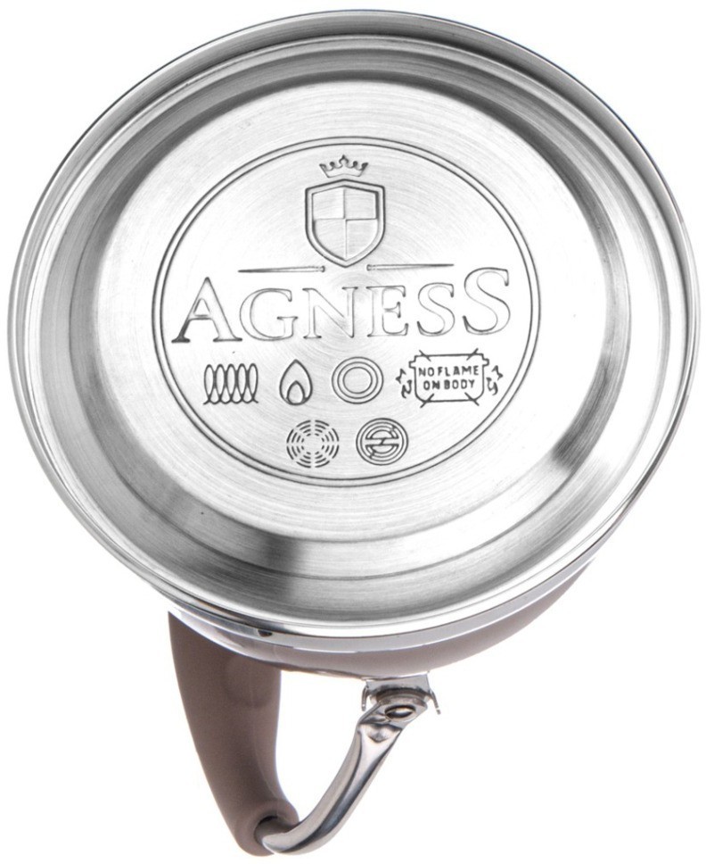 Чайник agness с фильтром, 1,0 л c индукцион. капсульным дном и складывающейся ручкой цвет: шоколад (937-875)