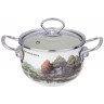 Кастрюля agness эмалированная со стеклянной крышкой серия "family house", 1,5 л диа.16см (943-065)