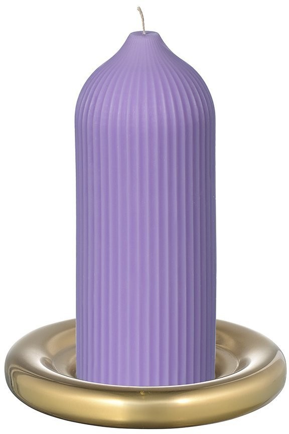Свеча декоративная цвета лаванды из коллекции edge, 16,5см (75054)