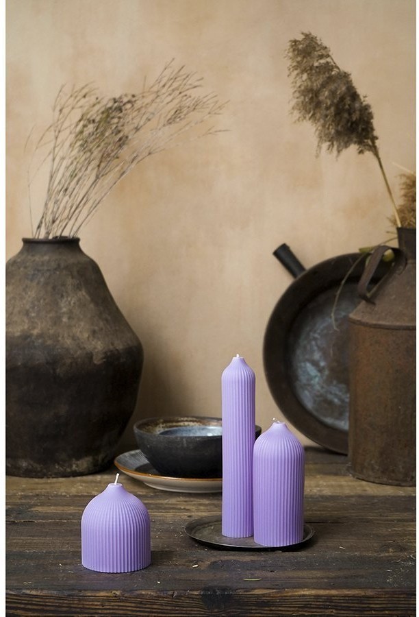 Свеча декоративная цвета лаванды из коллекции edge, 16,5см (75054)