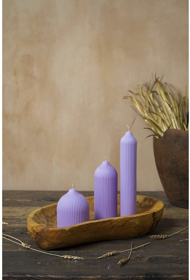 Свеча декоративная цвета лаванды из коллекции edge, 16,5см (75054)