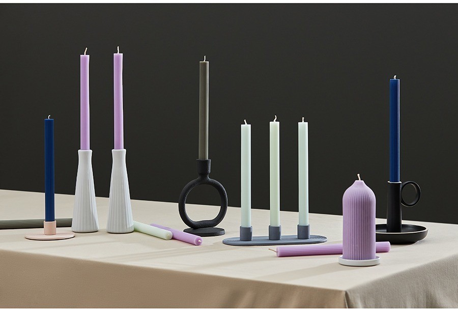 Свеча декоративная цвета лаванды из коллекции edge, 16,5см (75054)