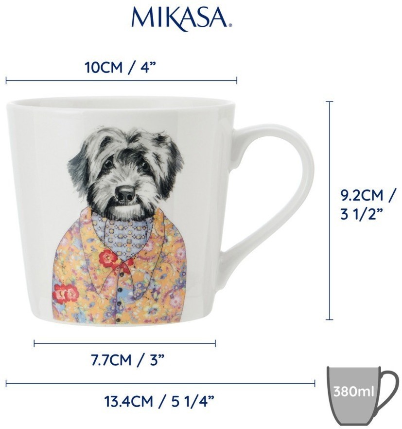 Кружка фарфоровая  Mikasa Tipperleyhill с принтом собаки 380 мл MKTIPPMUGCPOO