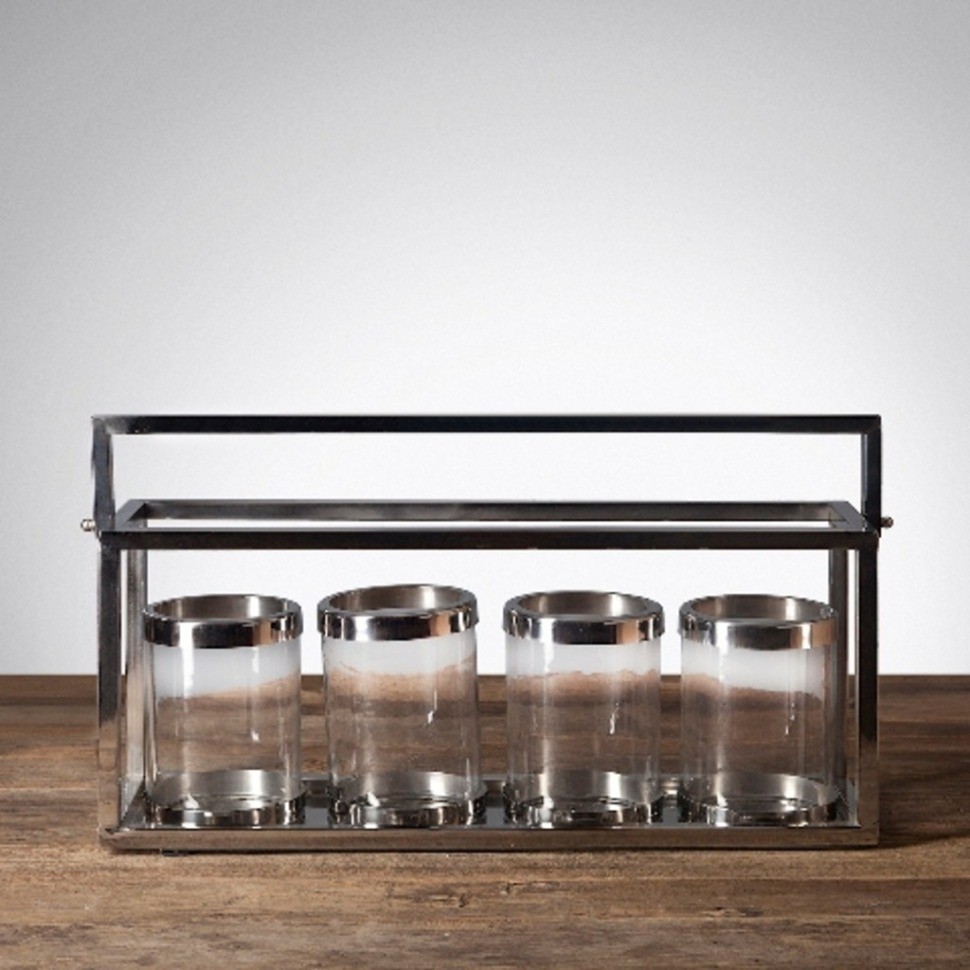 Подсвечник 4520L, нержавеющая сталь, стекло, chrom/clear, ROOMERS FURNITURE