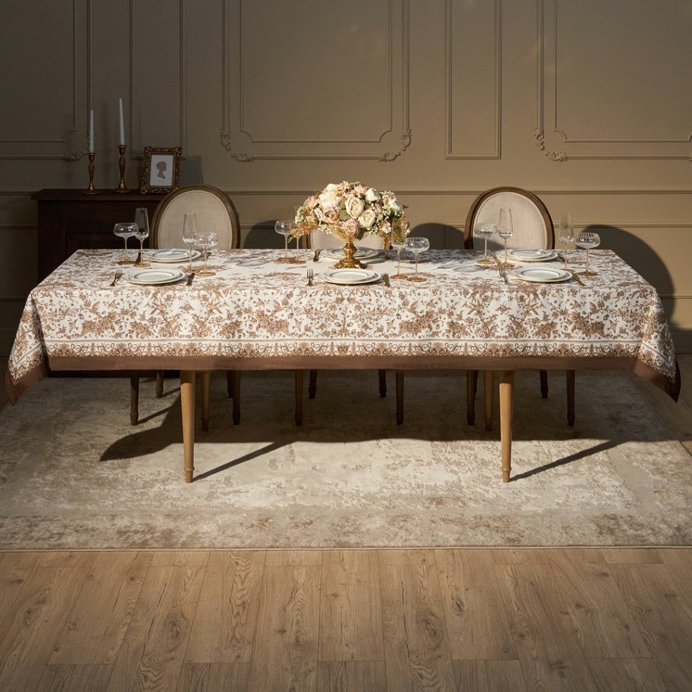 Скатерть " royal garden" 140х300см ,белый ,100% хлопок ,твил с пропиткой Lefard (850-754-22)