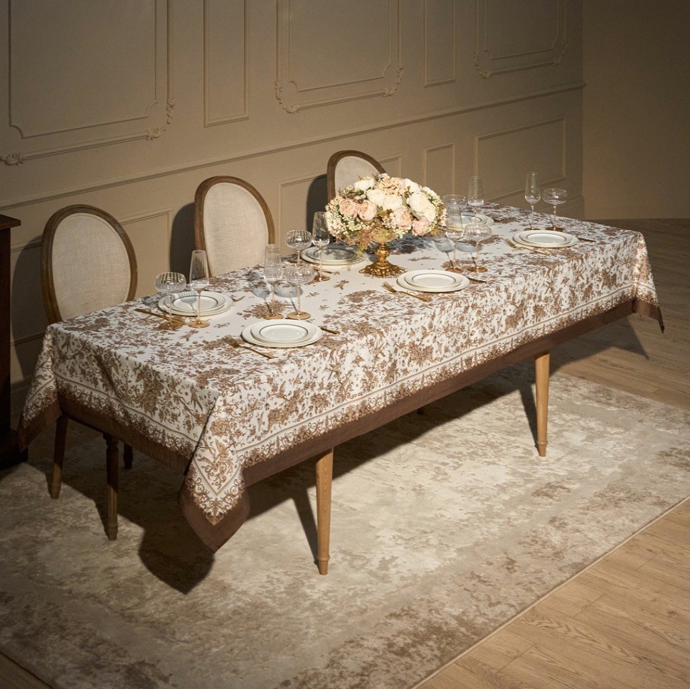 Скатерть " royal garden" 140х300см ,белый ,100% хлопок ,твил с пропиткой Lefard (850-754-22)