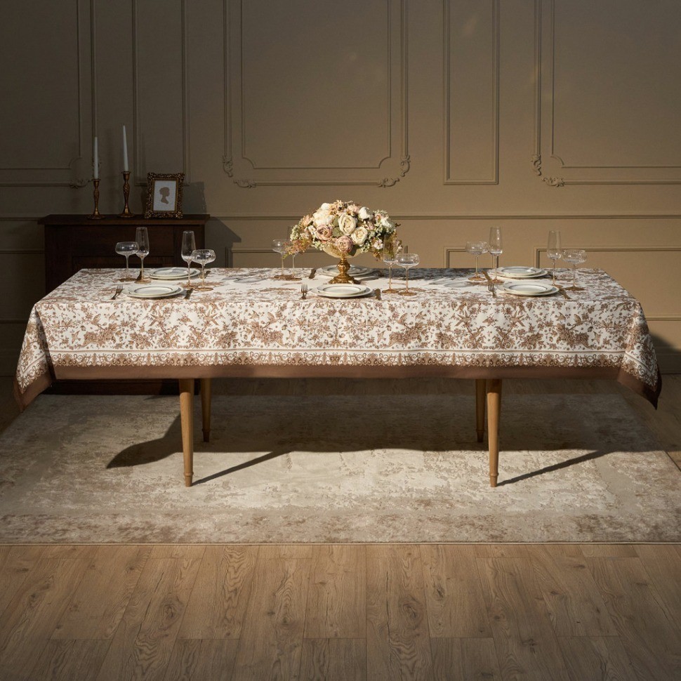 Скатерть " royal garden" 140х300см ,белый ,100% хлопок ,твил с пропиткой Lefard (850-754-22)