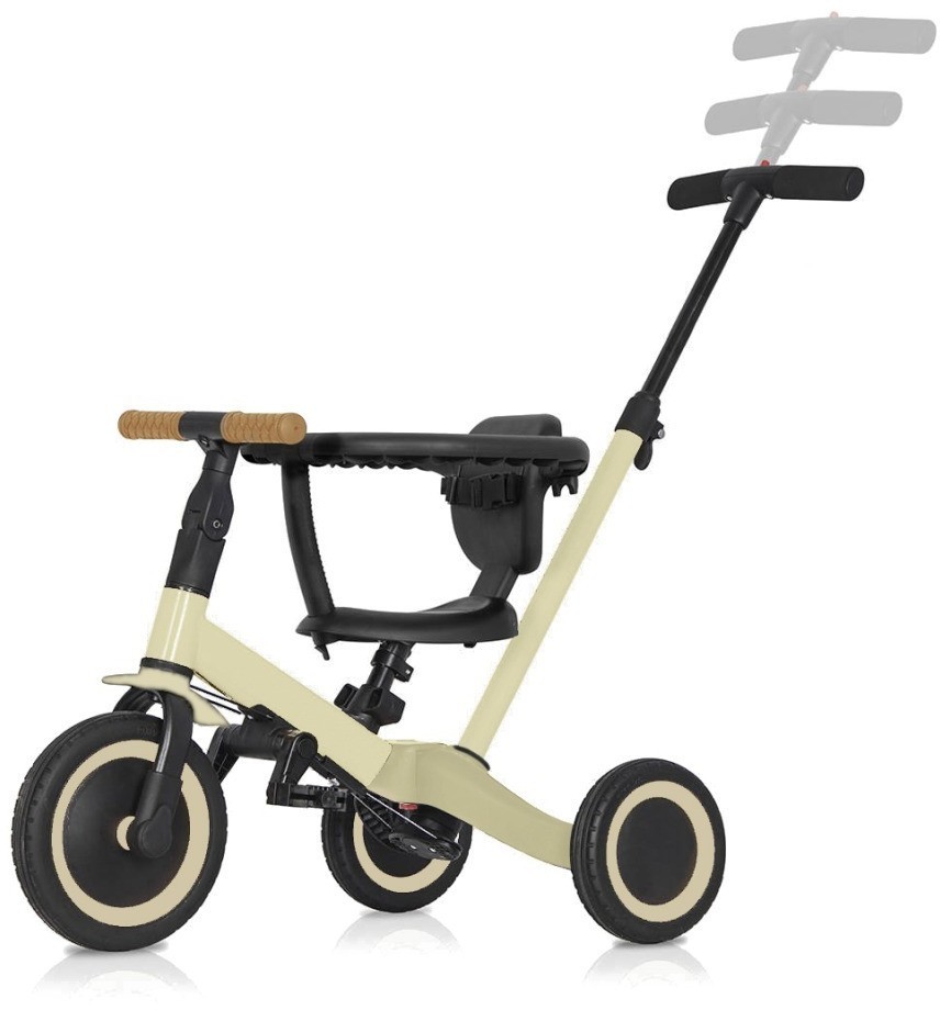 Детский беговел-велосипед 6в1 с родительской ручкой, бежевый (TR008-BEIGE)