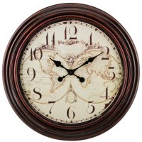 Часы настенные кварцевые &quot;world map&quot; 50*50*5 см.диаметр циферблата=39 см. Lefard (220-195)