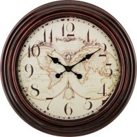 Часы настенные кварцевые &quot;world map&quot; 50*50*5 см.диаметр циферблата=39 см. Lefard (220-195)