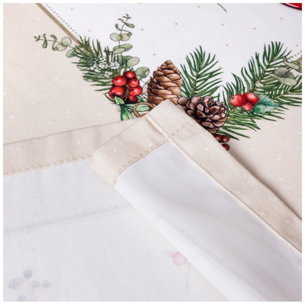 Скатерть "celebration" 140х110см ,бежевый,100% хлопок с пропиткой,твил,горох Lefard (850-734-26)