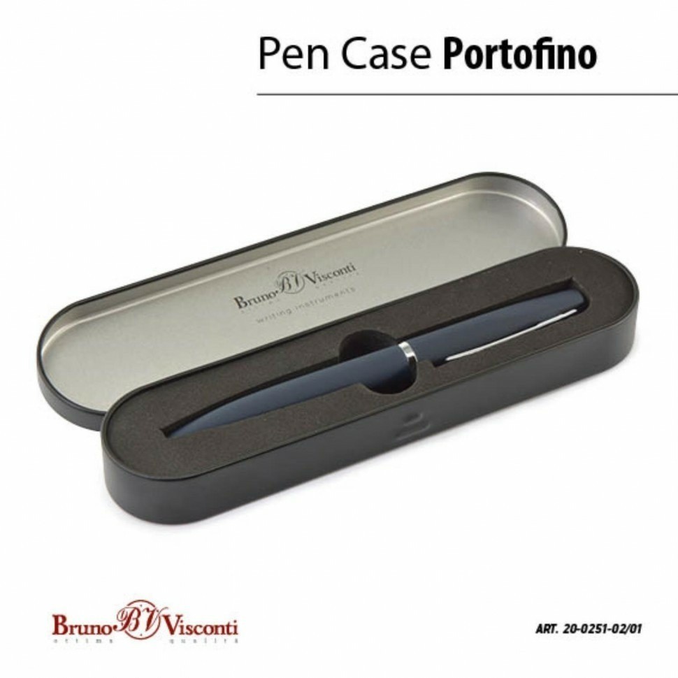 Ручка подарочная шариковая BRUNO VISCONTI Portofino 1 мм футляр синяя 20-0251-02/01 144188 (92721)