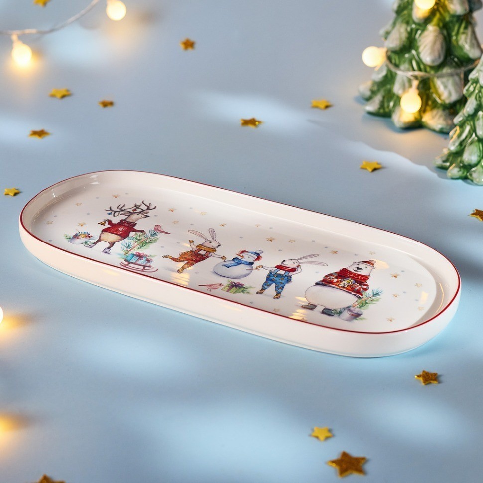 Блюдо овальное lefard "winter story" 34*14,5 см (425-275)