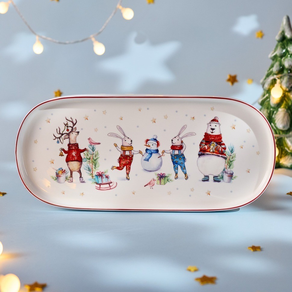 Блюдо овальное lefard "winter story" 34*14,5 см (425-275)