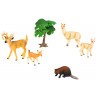 Набор фигурок животных серии "Мир диких животных": бобер, лама с детенышем, олень с олененком (набор из 6 предметов) (MM211-227)