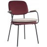 Стул с подлокотниками и контрастным кантом pea, велюр, бордовый/бежевый (77103)